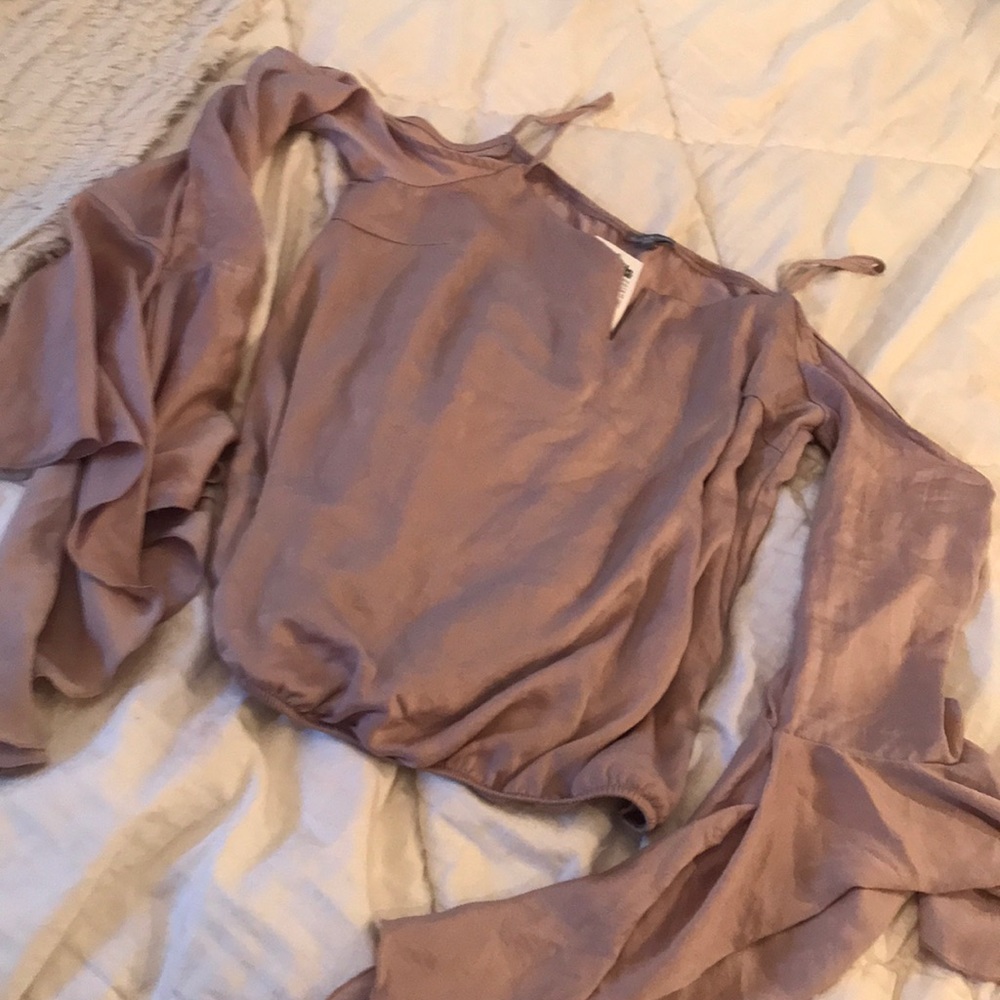 NWT off the shoulder flare sleeve top
